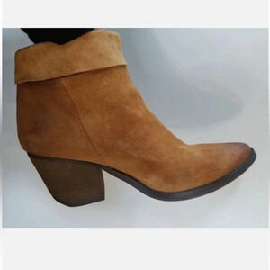 Aldo | Genuine leather booties - suede style Cognac - 6.5
